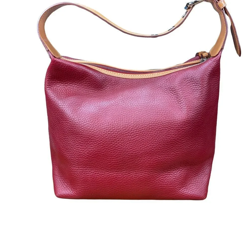 Dooney & Bourke Patterson Leather PAIGE Sac Hobo Shoulder Bag Tassel Wine Color